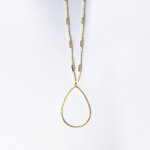 Teardrop Beaded Necklace Set - Ivory Teardrop Beaded Necklace Set - Ivory