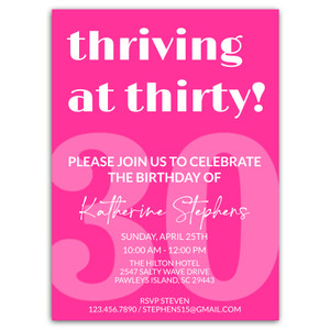 Thriving at Thirty Party Invitation Thriving at Thirty Party Invitation