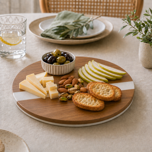 Acacia & Stone Reversible Round Board