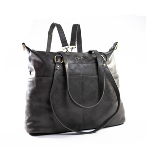 London Convertible Tote- Dark Gray - Stamped