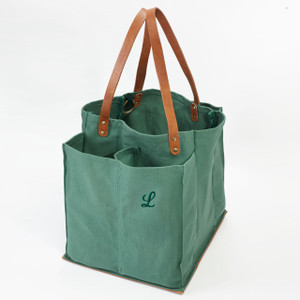Sea Green Canvas Market Tote - Embroidered