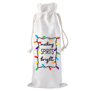 Making Spirits Bright Drawstring Bottle Tote