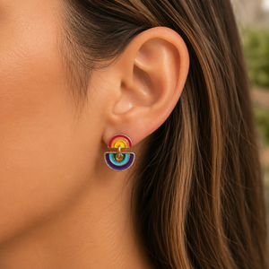 Double Rainbow Dangle Earrings