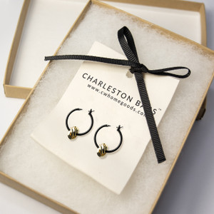 Knots On Black Hoops Knots On Black Hoops