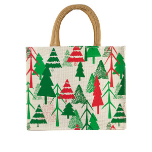 Swanky Trees Medium Burlap Gift Tote Swanky Trees Medium Burlap Gift Tote
