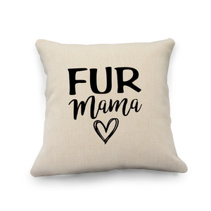 Fur Heart Natural Pillow Cover