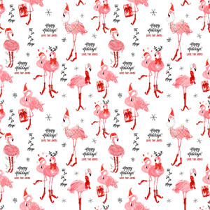 Holiday Flamingos Personalized Gift Wrap Holiday Flamingos Personalized Gift Wrap