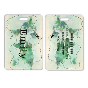 World Map Luggage Tag World Map Luggage Tag