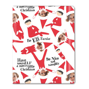 Elf-Tacular Photo Personalized Gift Wrap