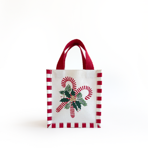 Candy Canes Bough Small Gift Tote - NEW Candy Canes Bough Small Gift Tote - NEW