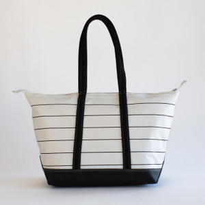 Stono Carryall Medium Zip Tote - White/Black Stono Carryall Medium Zip Tote - White/Black