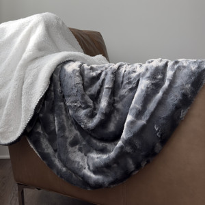 Brushed Slate Sherpa Lux Throw Brushed Slate Sherpa Lux Throw