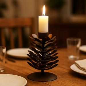 Rustic Pinecone Taper Candle Holder - NEW Rustic Pinecone Taper Candle Holder - NEW
