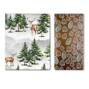 Woodland Deer & Pinecones Roll Wrap