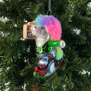 Skating Hippie Unicorn Glass Ornament Skating Hippie Unicorn Glass Ornament