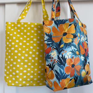 Flora Dots Cotton Totes - Set of 2
