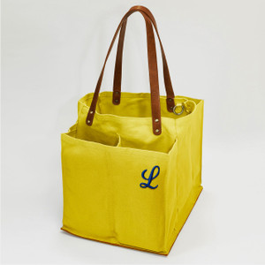 Lemon Canvas Market Tote- Embroidered
