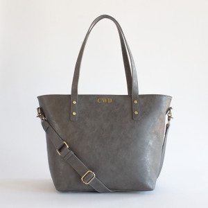 Olivia Organized Tote - Dark Gray - Stamped - NEW