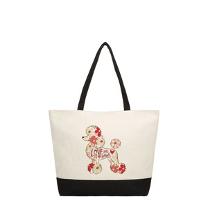 Poodle Love Color Block Tote