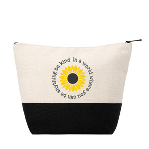 Be Kind Sunflower Color Block Zip Pouch