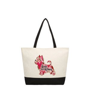 Yorkie Love Color Block Tote - NEW