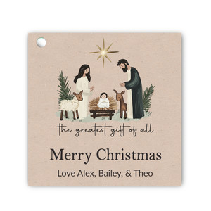 Greatest Gift Square Gift Tag Set - Tan Greatest Gift Square Gift Tag Set - Tan