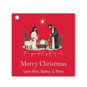 Greatest Gift Square Gift Tag Set - Red