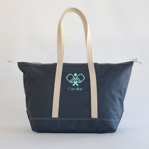 Navy Stono Carryall Medium Zip Tote- Logo - NEW