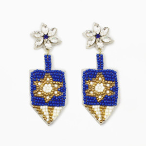 Dreidel Seed Bead Earrings