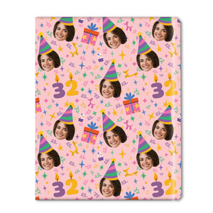 Party Faces Photo Personalized Gift Wrap