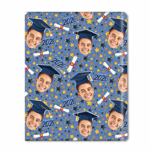 Grad Cap Face Photo Personalized Gift Wrap