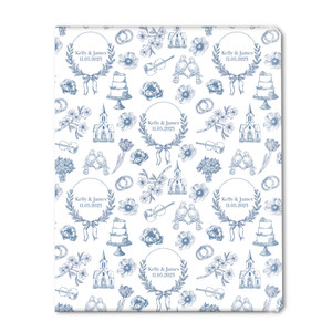 Something Blue Wedding Toile Personalized Gift Wrap