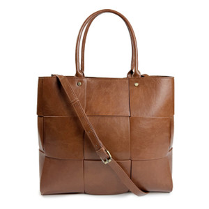 Emory Woven Tote - Brown - NEW