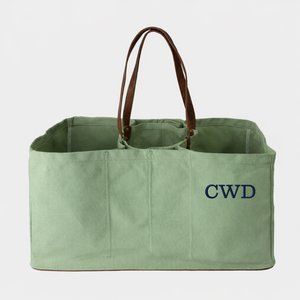 Sage XL Canvas Market Tote -Embroidered