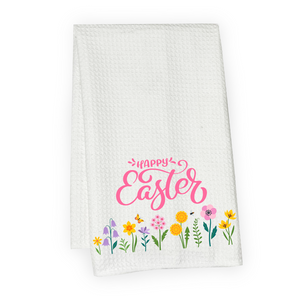 Happy Easter Spring Garden Microfiber Hand Towel