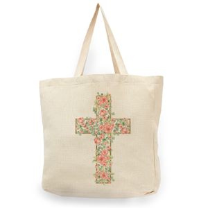 Floral Cross Shopper Tote