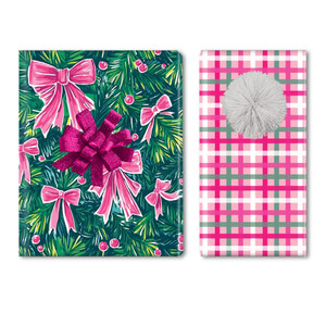 Pink & Pine Plaid Wrap - NEW