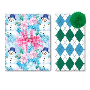 Snowman Blooms & Argyle Wrap