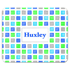 Med Blue Color Cubes Mouse Pad