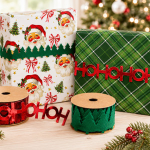 HoHoHo & Trees Die-Cut Ribbon Set
