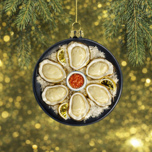 Holiday Half-Shells Glass Ornament