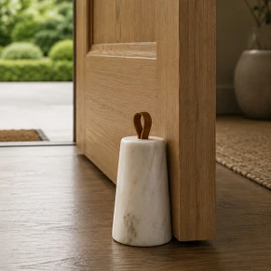 Marble & Leather Door Stopper - NEW