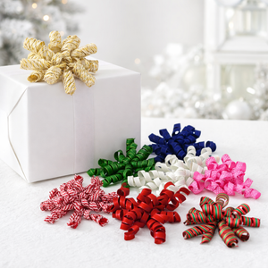 Festive Curly Bows - Set of 8