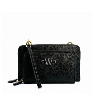 Wren Convertible Wristlet - Black - Embroidered