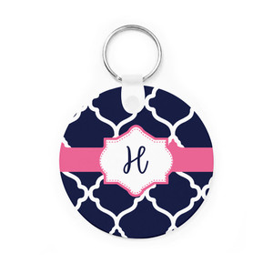 Navy Trellis Key Chain Navy Trellis Key Chain