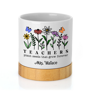 Teachers Plant Ceramic Container & Base - NEW