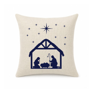 Nativity Christmas Mini Pillow Cover - Natural