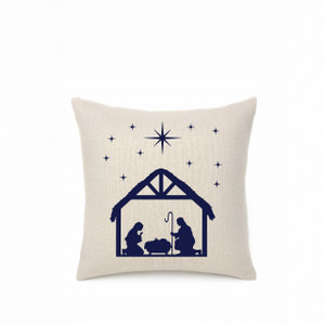 Nativity Christmas Mini Pillow Cover - Natural