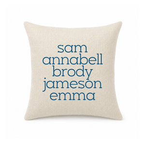 Stacked Names Mini Pillow Cover - Natural