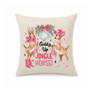 Jingle Horse Mini Pillow Cover - Natural